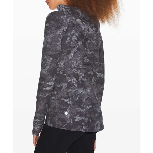 Lululemon Warm Stabilizer 1/2 Zip Hoodie Incognito Camo Black Size 6 Athleisure - Picture 3 of 12